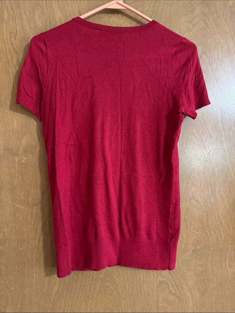 LOFT Raspberry Short-Sleeve Button-Shoulder Knit Top - Picture 6 of 6